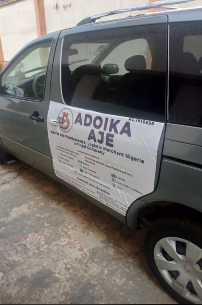 Adoika Aje Fundamental Logistics Merchant Nigeria Limited Company Delivery Car